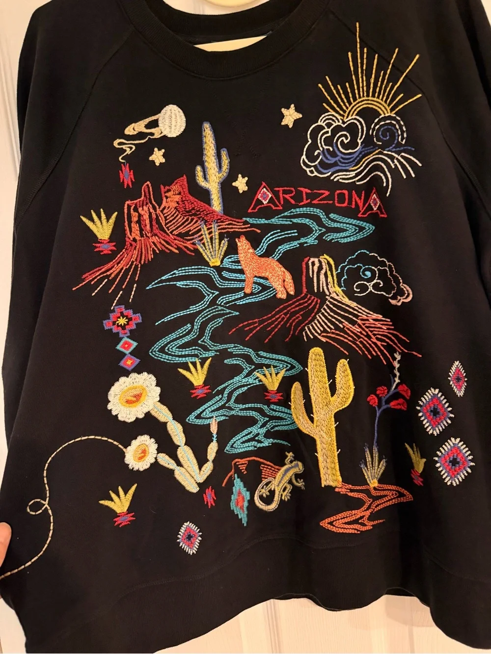 Johnny Was Route 66 Arizona Embroidered Bird  Sweatshirt - Picture 10 of 13